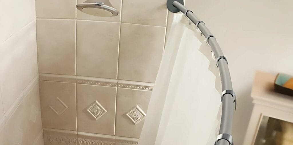 how to fix bathroom curtain rod a bathroom curtain rod in curved design