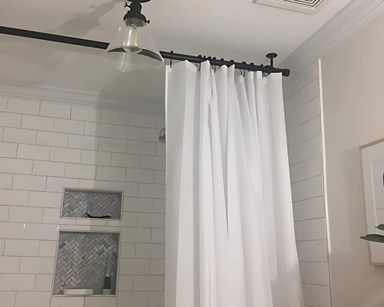 how to fix bathroom curtain rod a bathroom curtain rod in curved design