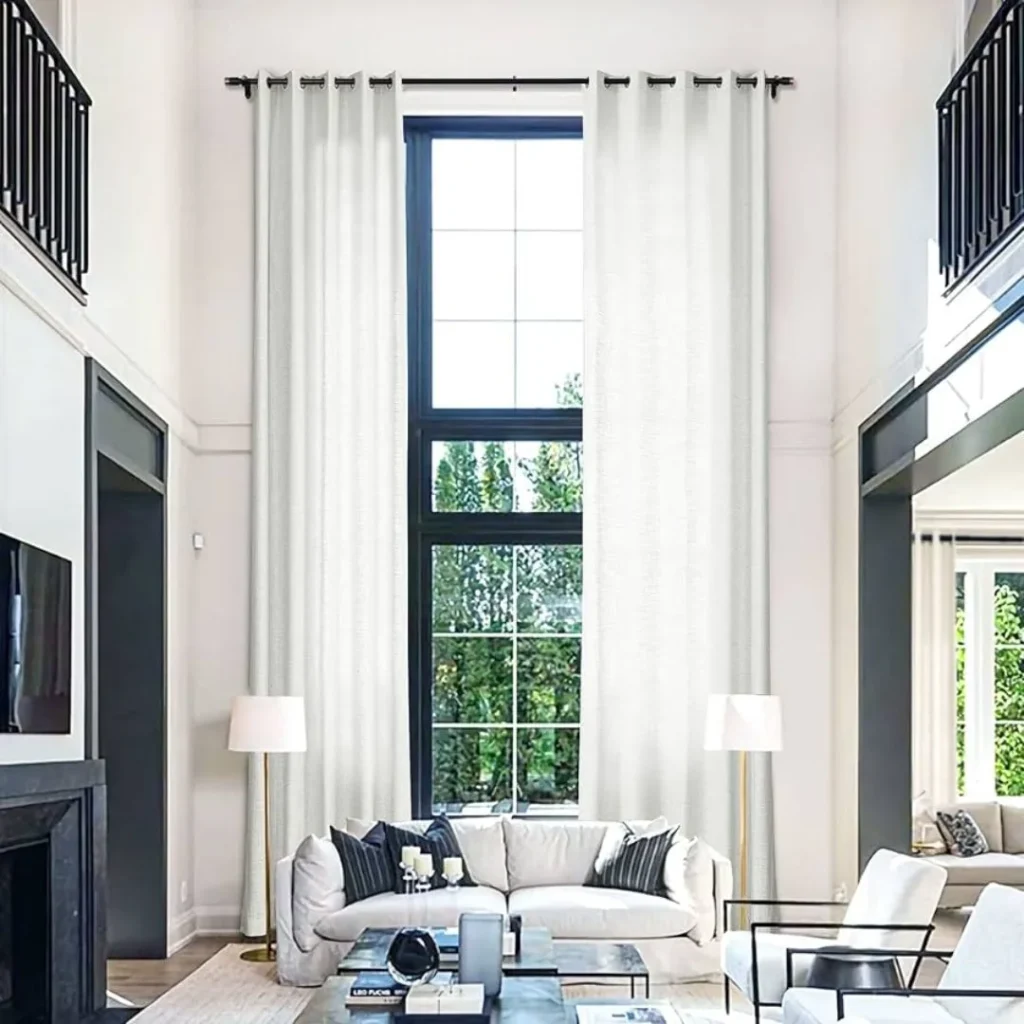 How to Choose Curtains for Large Windows modern Dubai villa living room design