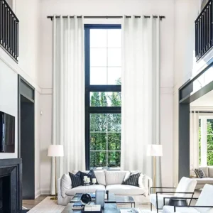 How to Choose Curtains for Large Windows modern Dubai villa living room design