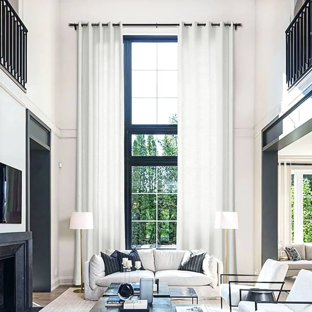 How to Choose Curtains for Large Windows modern Dubai villa living room design